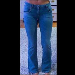 low rise flare jeans